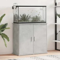 vidaXL Support d'aquarium en béton gris 81 x 36 x 73 cm Bois d'ingénierie