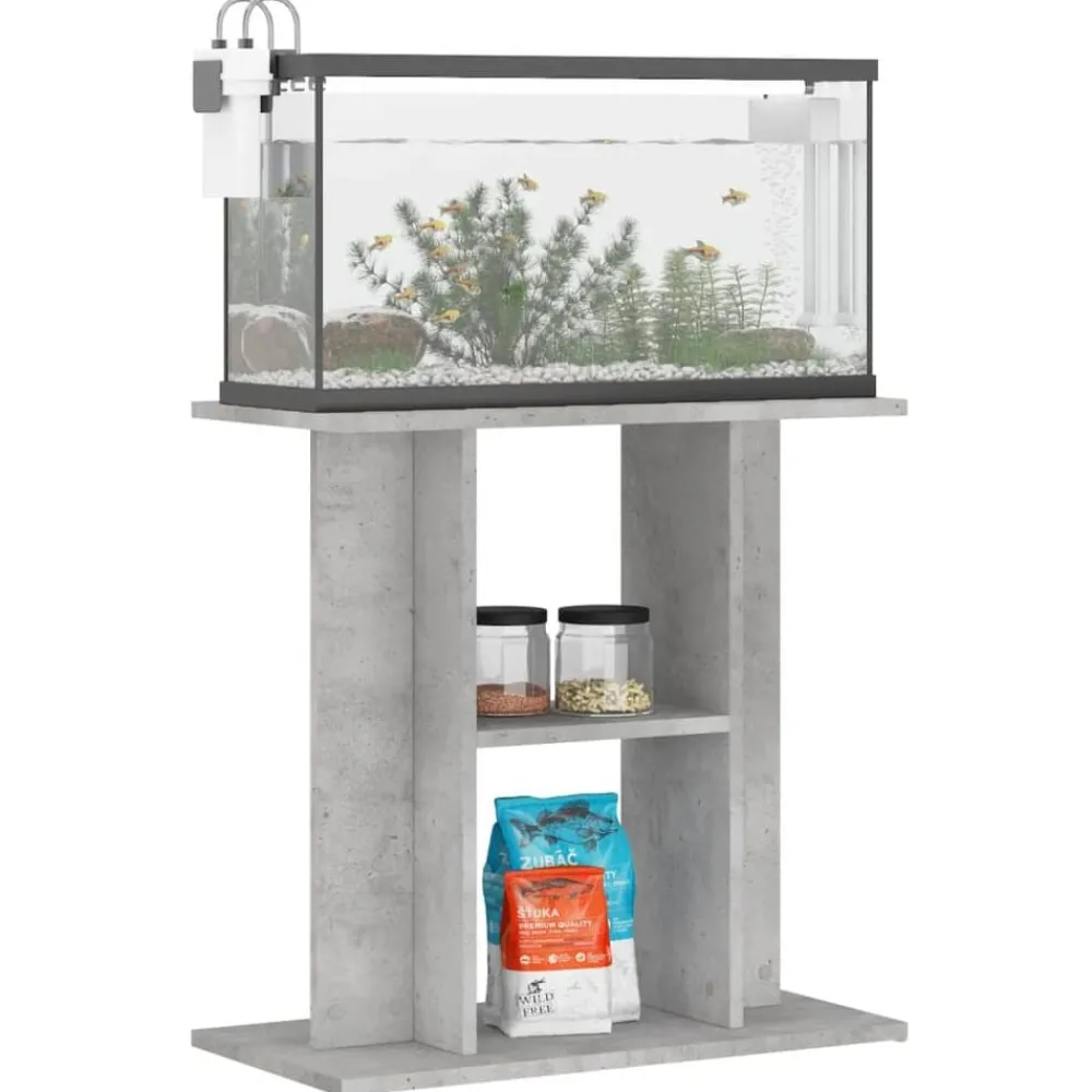 vidaXL Support d'aquarium en béton gris 60 x 30 x 60 cm Bois d'ingénierie