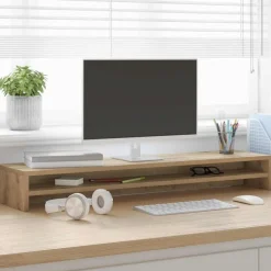 Appareils Électroniques-vidaXL Support d'écran Chêne artisanal 100 x 24 x 13 cm Bois d'ingénierie ch&ecirc;ne artisanal