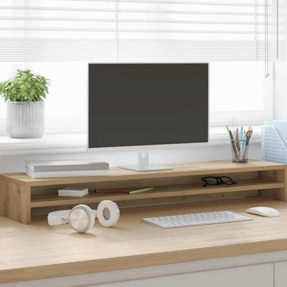 Appareils Électroniques-vidaXL Support d'écran Chêne artisanal 100 x 24 x 13 cm Bois d'ingénierie chêne artisanal