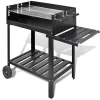 vidaXL Support de barbecue au charbon de bois 2 roues