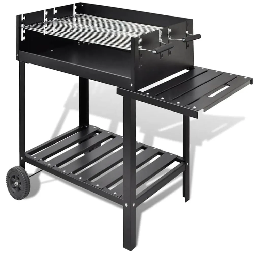 vidaXL Support de barbecue au charbon de bois 2 roues