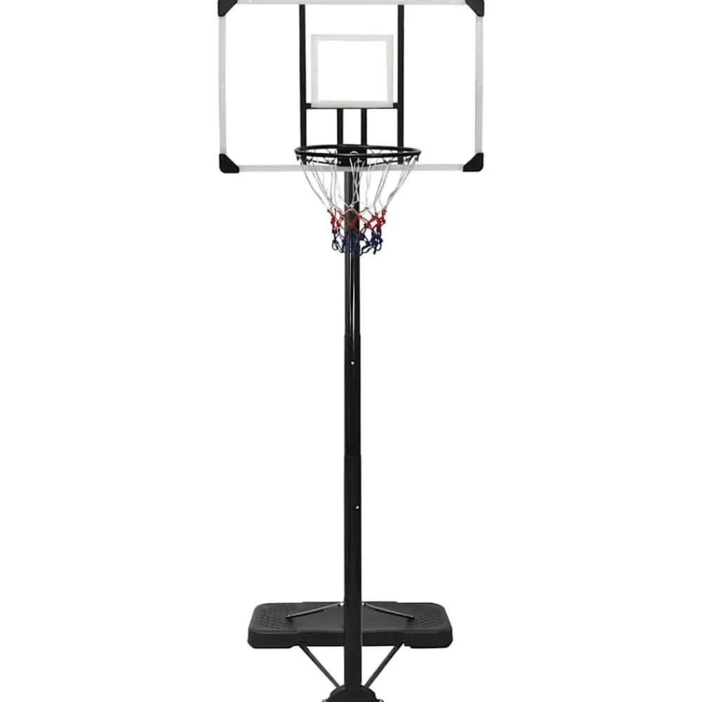 vidaXL Support de basket-ball Transparent 256-361 cm Polycarbonate