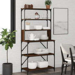 vidaXL Support de boulanger à 6 niveaux chêne marron 90x40x180 cm