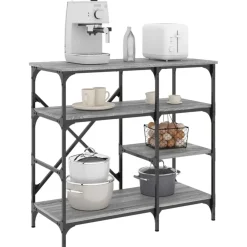 vidaXL Support de boulanger sonoma bois d’ingénierie et métal