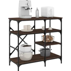 Arts De La Table & Arts Culinaires-vidaXL Support de boulanger chêne bois d’ingénierie et métal Marron