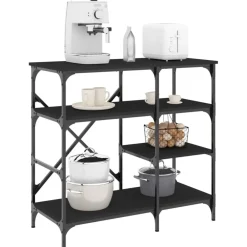 vidaXL Support de boulanger 90x40x84 cm bois ingénierie et métal