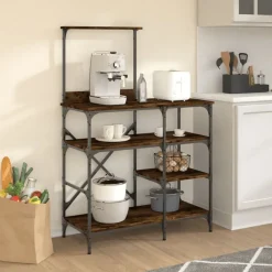 vidaXL Support de boulanger chêne fumé 90x40x132 cm