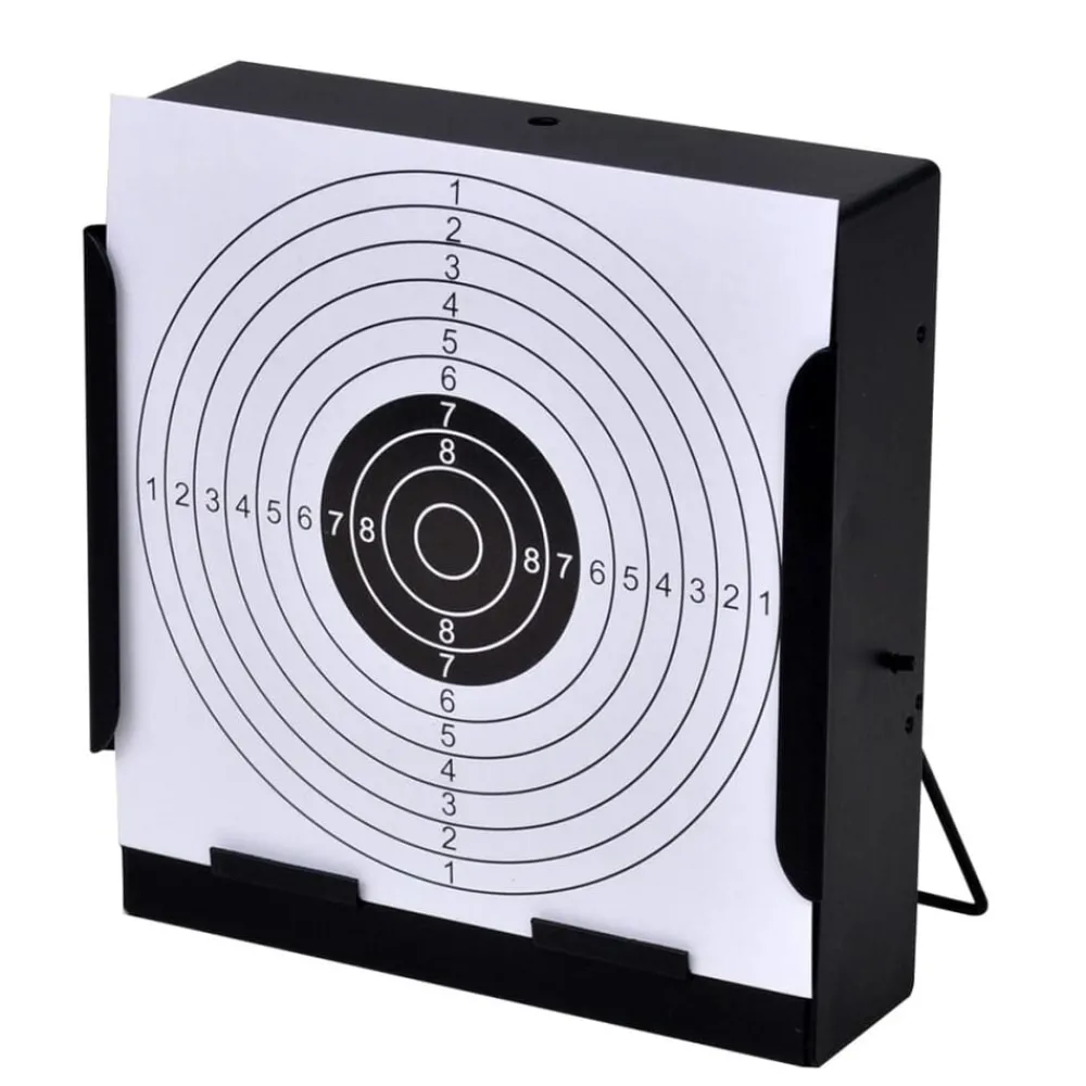 Loisirs De Plein Air-vidaXL Support de cible carré 14 cm + 100 cibles en papier