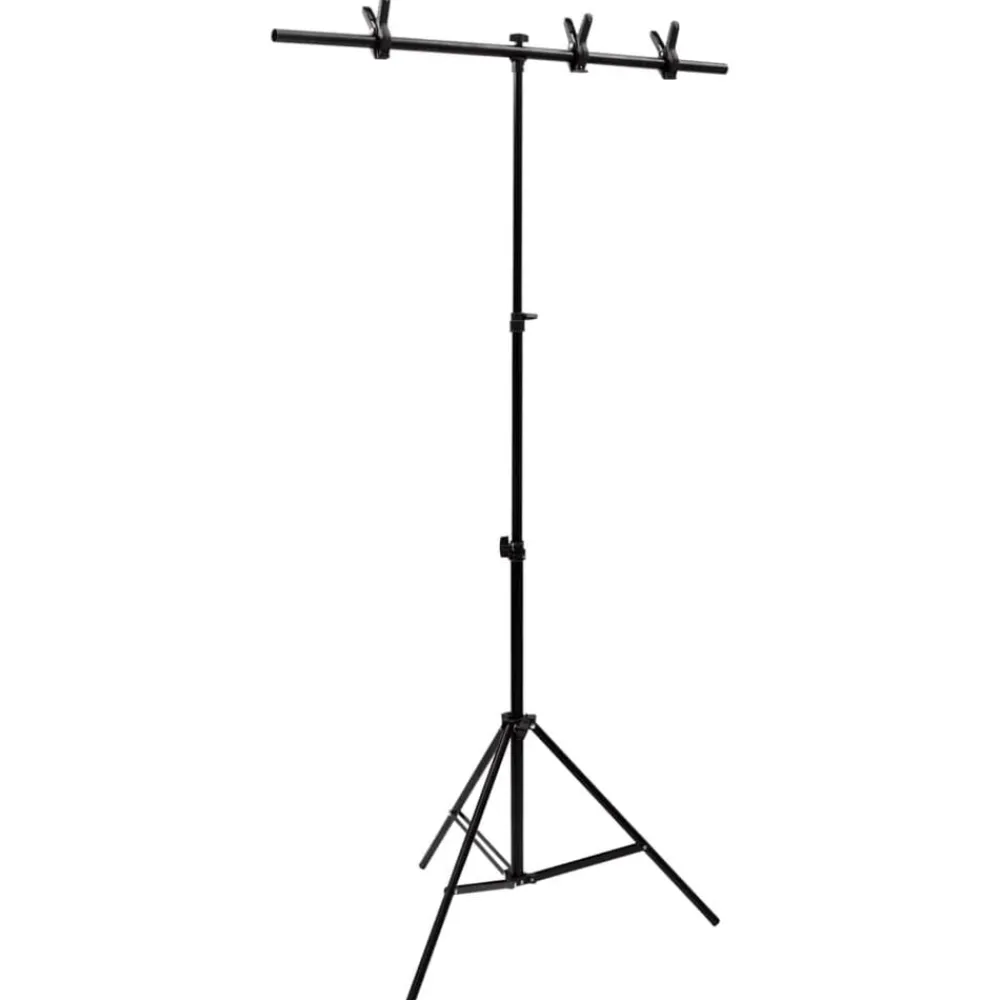 Appareils Photo-vidaXL Support de fond en forme de T Noir 91x60x(70-200) cm