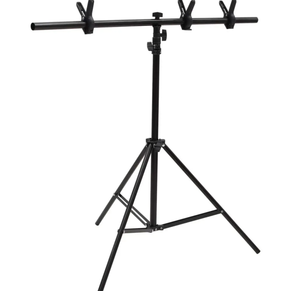 Appareils Photo-vidaXL Support de fond en forme de T Noir 91x60x(70-200) cm