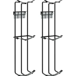 vidaXL Support de gobelet de saut de baril 2 pcs noir acier