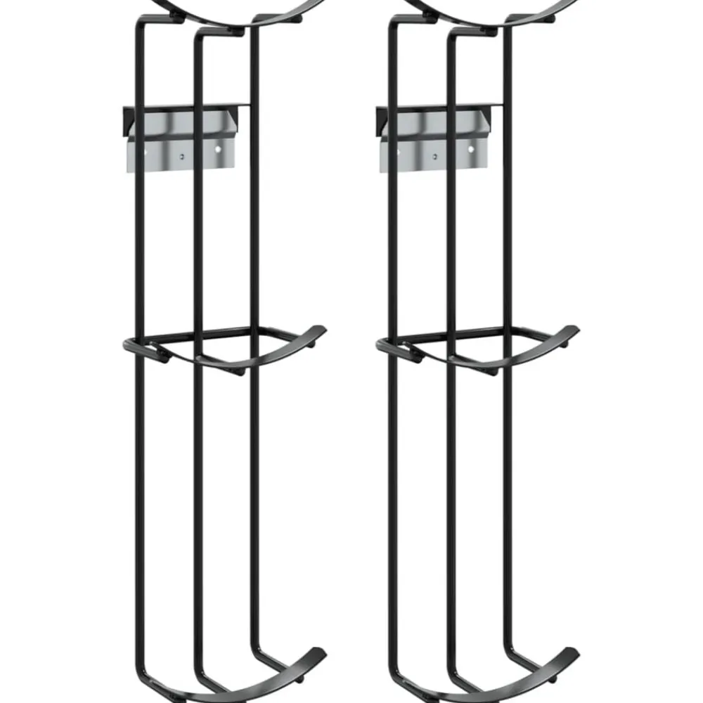 vidaXL Support de gobelet de saut de baril 2 pcs noir acier