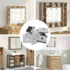vidaXL Support de Miroir 2 pcs Nickel 35 x 30 x 8,3 mm Acier