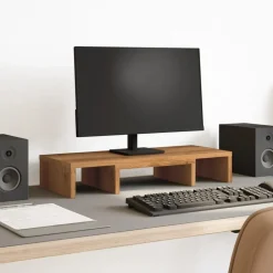 vidaXL Support de moniteur réglable chêne artisanal bois d'ingénierie