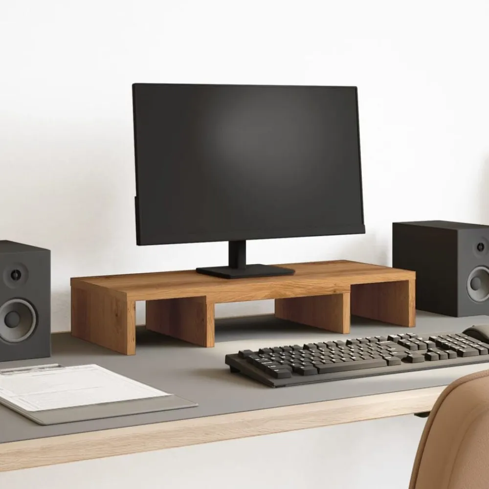 vidaXL Support de moniteur réglable chêne artisanal bois d'ingénierie