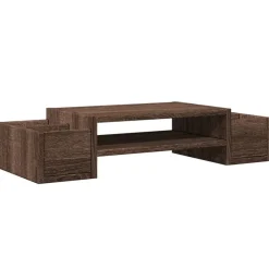 Appareils Électroniques-vidaXL Support de moniteur et rangement chêne marron bois d'ingénierie Ch&ecirc;ne marron