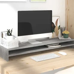 Appareils Électroniques-vidaXL Support de moniteur 100x24x13 cm Bois d'ingénierie Sonoma gris