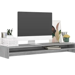Appareils Électroniques-vidaXL Support de moniteur 100x24x13 cm Bois d'ingénierie Sonoma gris