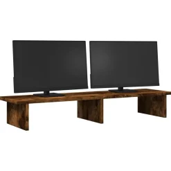Appareils Électroniques-vidaXL Support de moniteur chêne fumé 100x27x15 cm bois d'ingénierie Chêne fumé