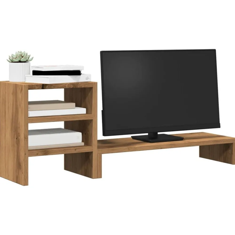 vidaXL Support de moniteur et organisateur de bureau bois d'ingénierie