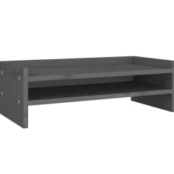 Appareils Électroniques-vidaXL Support de moniteur 50x24x16 cm Bois de pin solide Gris