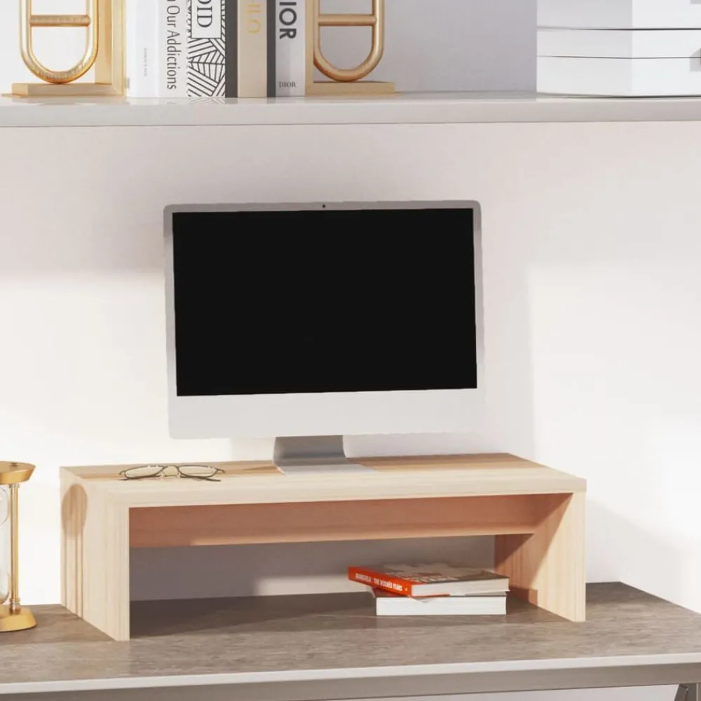 vidaXL Support de moniteur 50x27x15 cm Bois de pin solide
