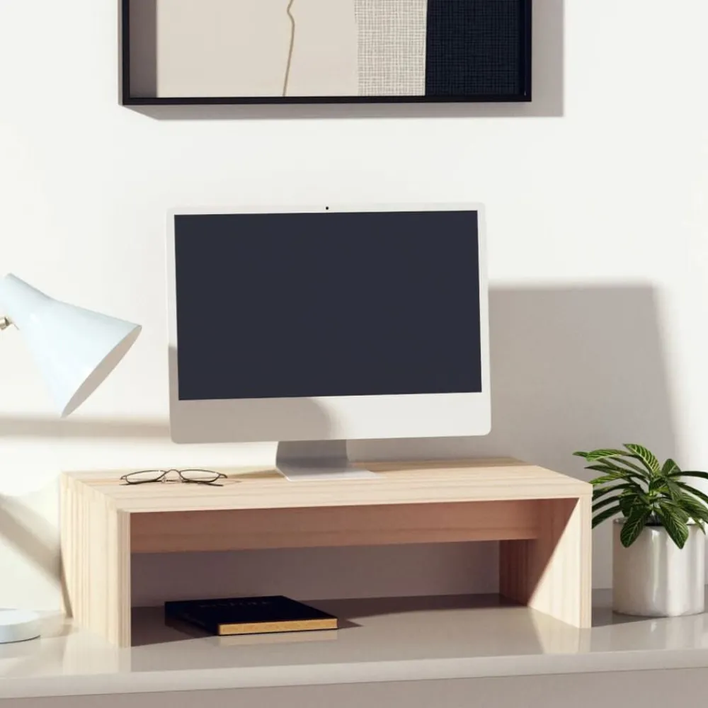 vidaXL Support de moniteur 50x27x15 cm Bois de pin solide