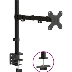 Appareils Électroniques-vidaXL Support de moniteur noir acier VESA 75/100 mm