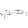 vidaXL Support de moniteur à 2 niveaux Verre transparent