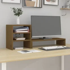 vidaXL Support de moniteur 81x20x30 cm Bois de pin solide