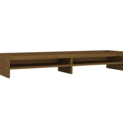 Appareils Électroniques-vidaXL Support de moniteur 100x24x16 cm Bois de pin solide marron miel