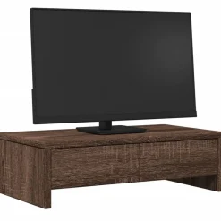 vidaXL Support de moniteur avec tiroirs chêne marron bois d'ingénierie