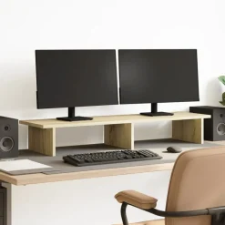 Appareils Électroniques-vidaXL Support de moniteur chêne sonoma 100x27x15 cm bois d'ingénierie Ch&ecirc;ne sonoma