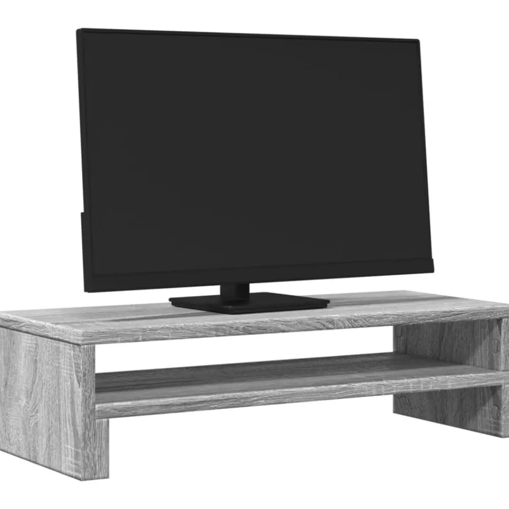 Appareils Électroniques-vidaXL Support de moniteur 54x22x15 cm bois d'ingénierie Sonoma gris