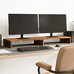 Appareils Électroniques-vidaXL Support de moniteur 100x27x10 cm bois d'ingénierie Vieux bois
