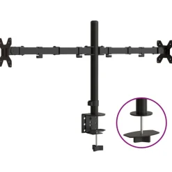 Appareils Électroniques-vidaXL Support de moniteur double noir acier VESA 75/100 mm