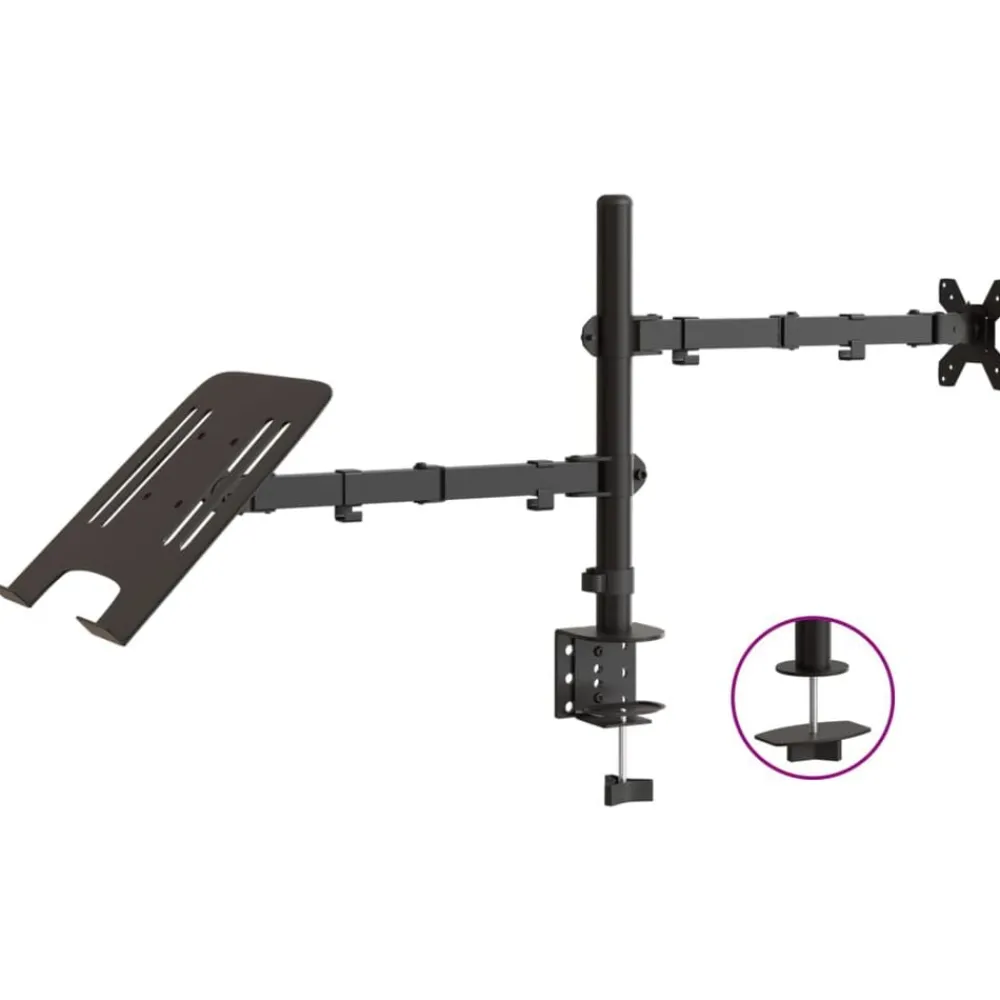 Appareils Électroniques-vidaXL Support de moniteur noir acier VESA 75/100 mm