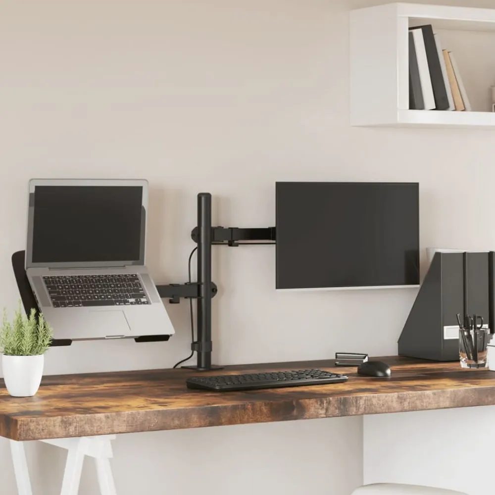 Appareils Électroniques-vidaXL Support de moniteur noir acier VESA 75/100 mm