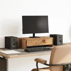 vidaXL Support de moniteur avec tiroirs bois d'ingénierie