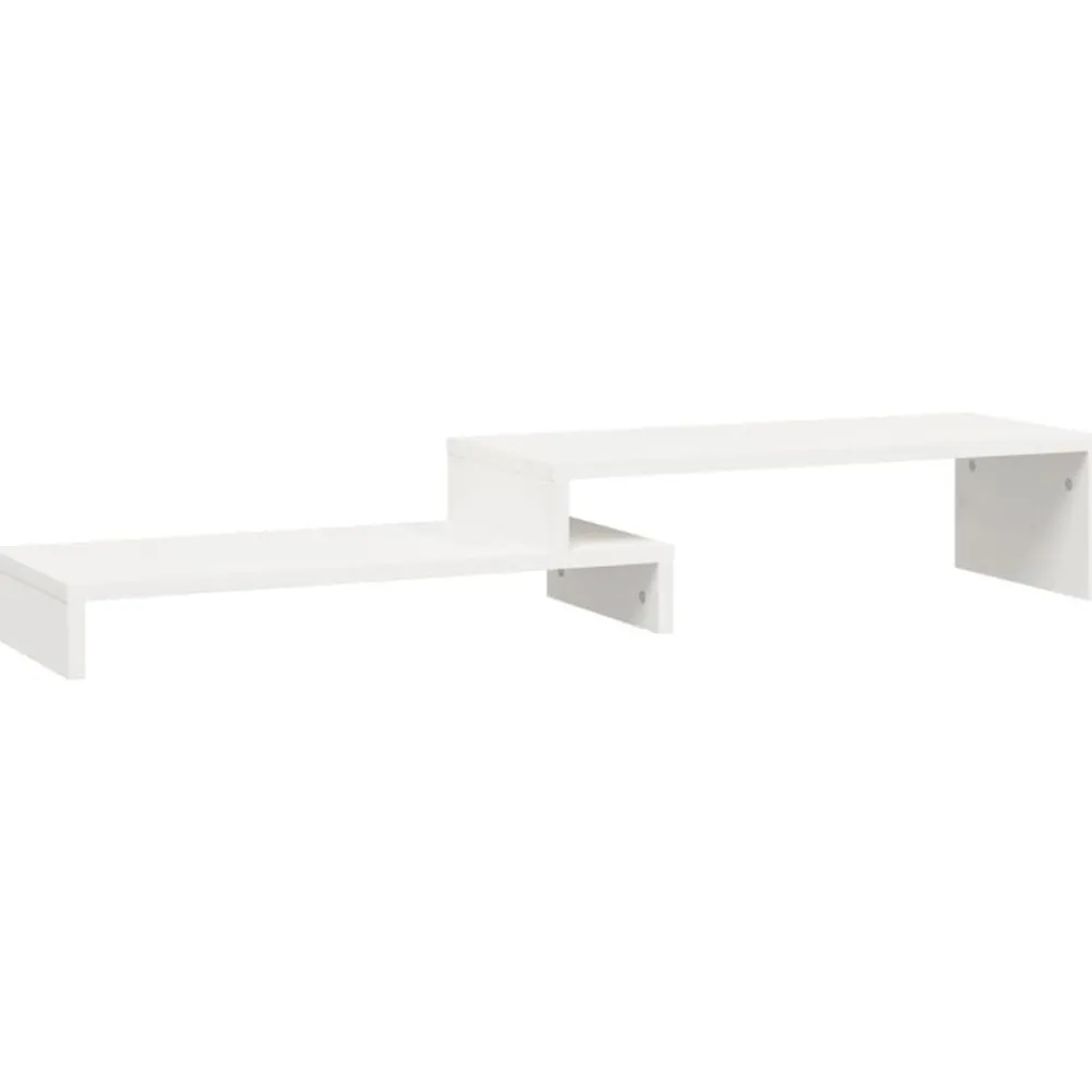 Appareils Électroniques-vidaXL Support de moniteur (52-101)x22x14 cm Bois de pin solide Blanc
