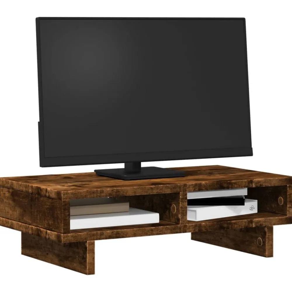 Appareils Électroniques|Allaitement & Alimentation-vidaXL Support de moniteur chêne fumé 50x27x15 cm bois d'ingénierie Chêne fumé