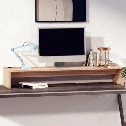 vidaXL Support de moniteur 100x27x15 cm Bois de pin solide