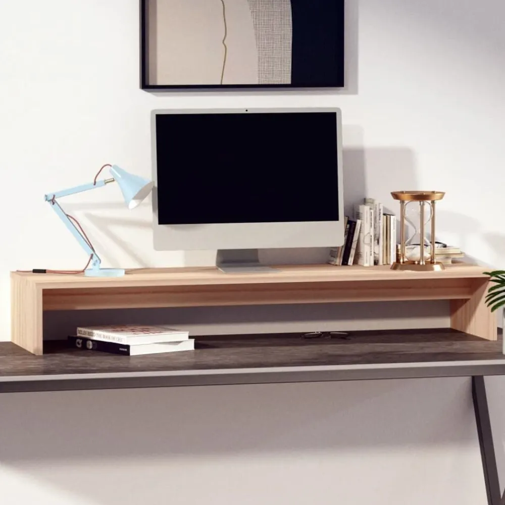 vidaXL Support de moniteur 100x27x15 cm Bois de pin solide