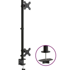 Appareils Électroniques-vidaXL Support de moniteur double noir acier VESA 75/100 mm