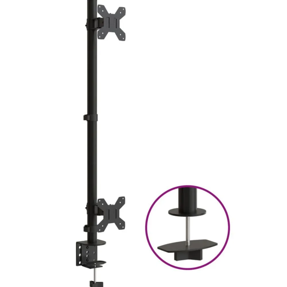 Appareils Électroniques-vidaXL Support de moniteur double noir acier VESA 75/100 mm