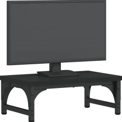 Appareils Électroniques-vidaXL Support de moniteur 37x23x14 cm bois d'ingénierie Noir