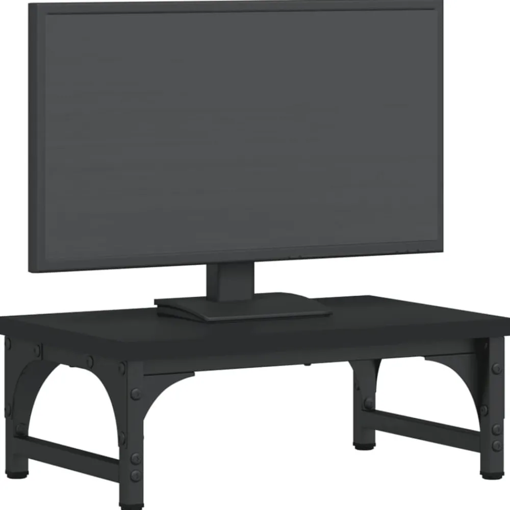 Appareils Électroniques-vidaXL Support de moniteur 37x23x14 cm bois d'ingénierie Noir