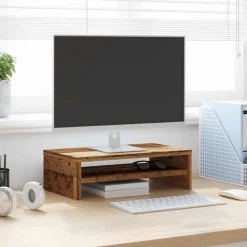 Meubles Tv-vidaXL Support de moniteur 42 x 24 x 13cm bois d'ingénierie Vieux bois