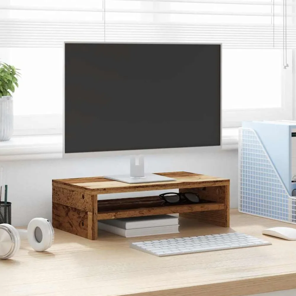Meubles Tv-vidaXL Support de moniteur 42 x 24 x 13cm bois d'ingénierie Vieux bois